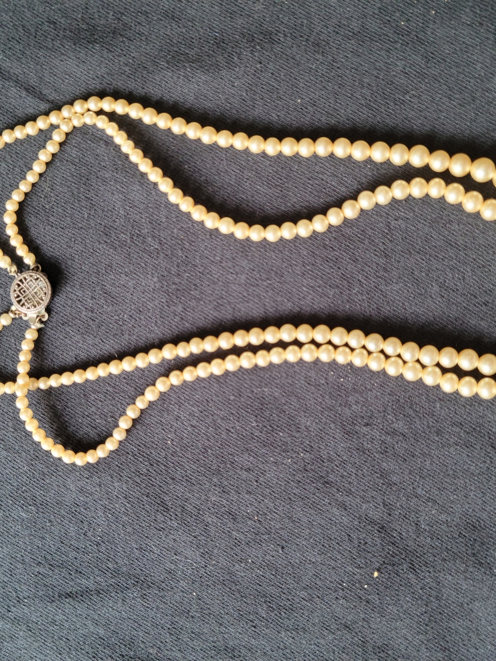 Classic Cream Pearl Bead Necklace Vintage Costume Rare Gorgeous